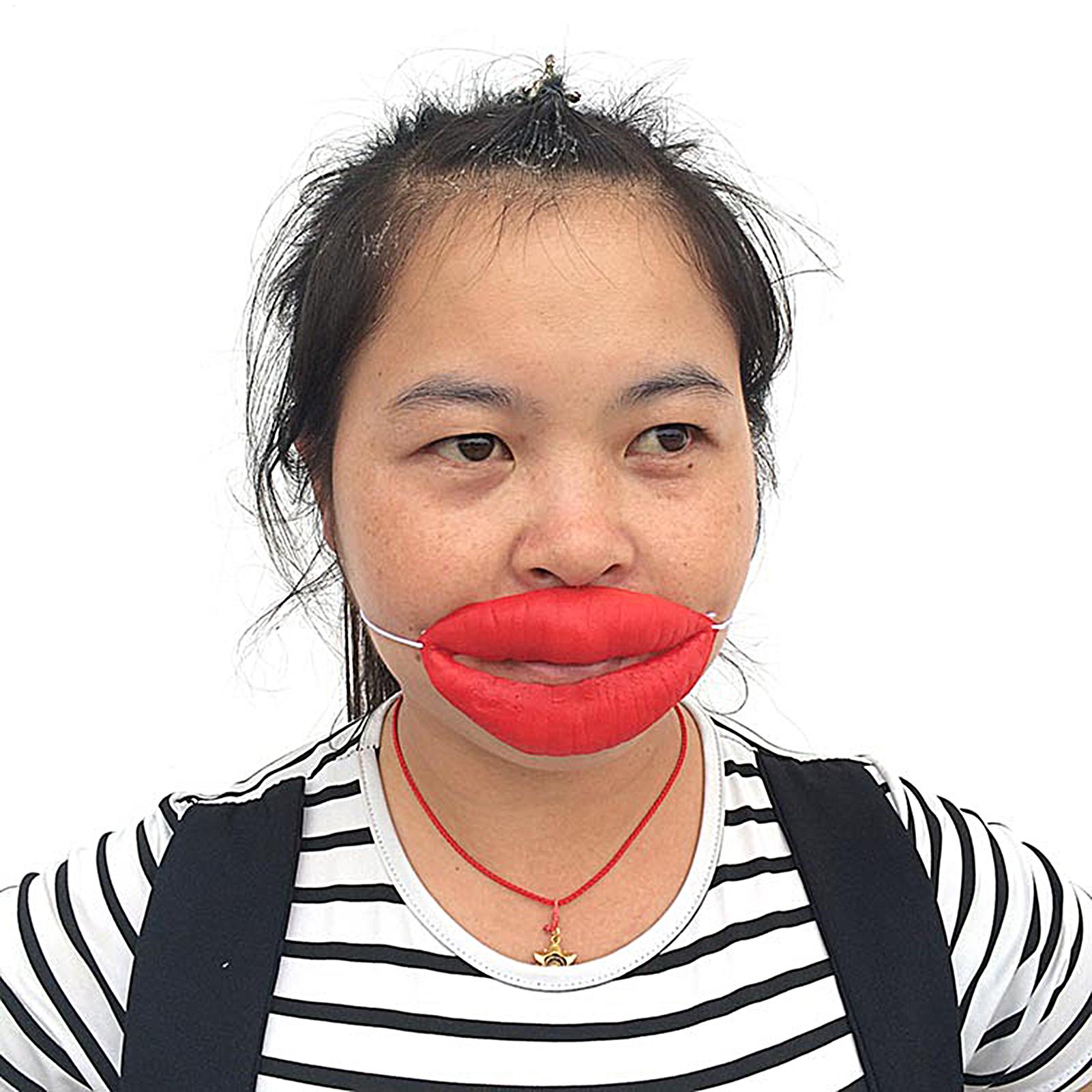 Kids Face Mask - Rode Lippen Gezichtsmaskers Grappige Grote Lipmaskers