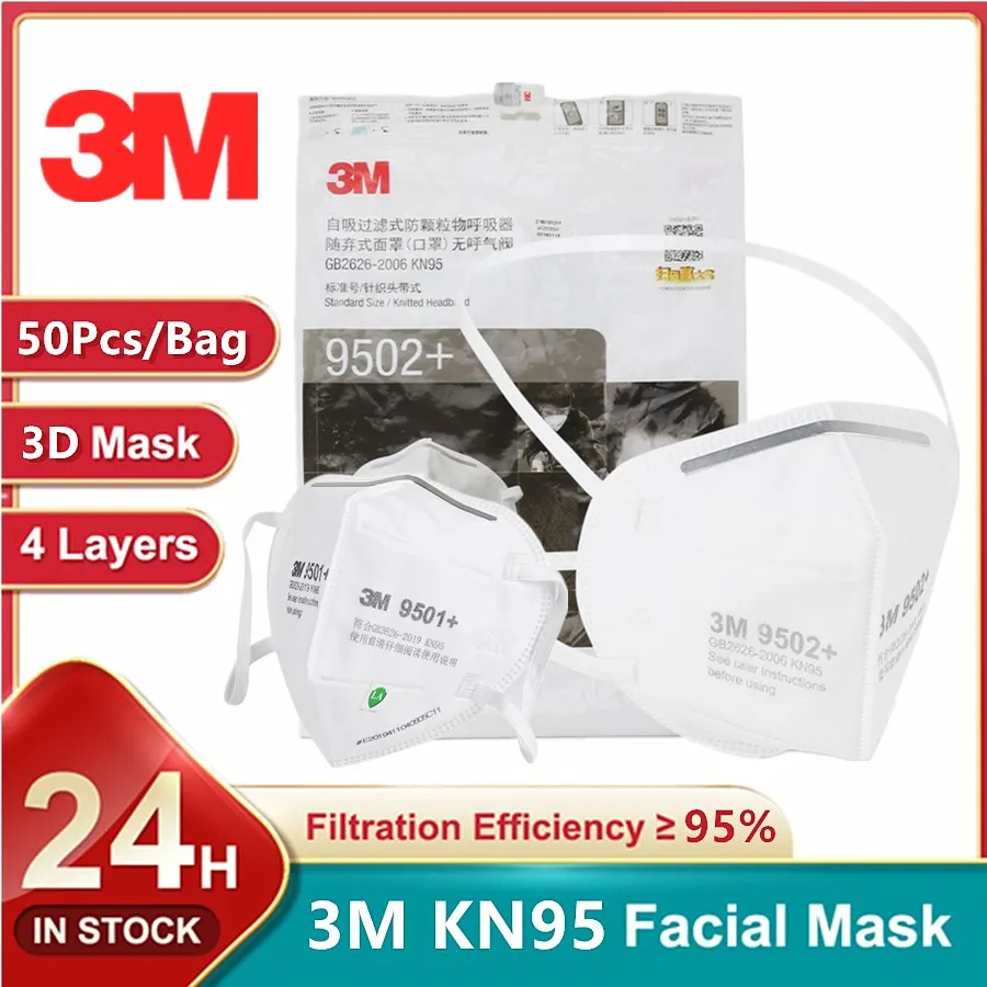 50 Stks/zak 3M Kn95 Gezichtsma - 3M Mask 9502+ recensie en prijs