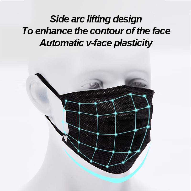 100-400 stuks Zwarte Mondmaske - Disposable Surgical Mask recensie en prijs